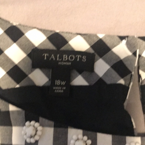 Talbots black and white checkered shell top. Size 18w - Picture 2 of 2